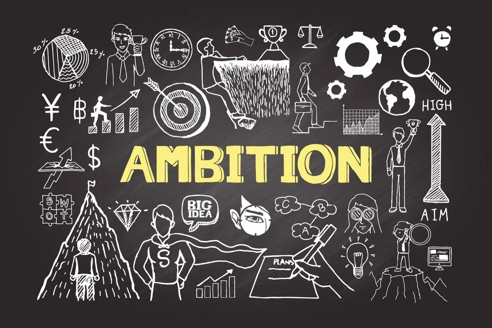 Самозалепващ тапет – Мотивационна дъска - Ambition