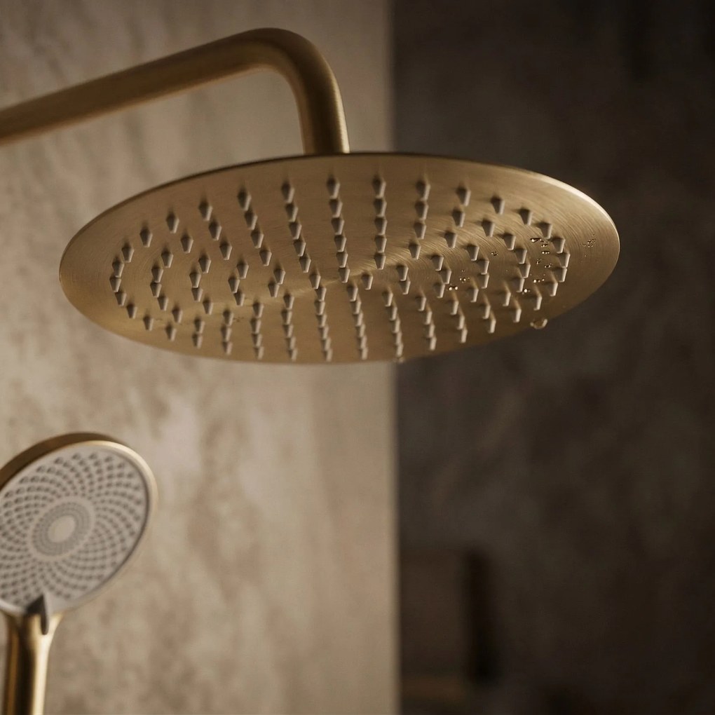 Душ комплект без чучур с термостат Rea Lungo Gold Brush