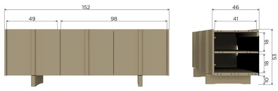 Зелена маса за телевизор от масивен бор 152x53x46 cm Basu – WOOOD