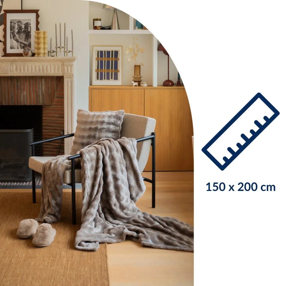 Кафяво-сиво одеяло от микроплюш 150x200 cm Wave – Tiseco Home Studio