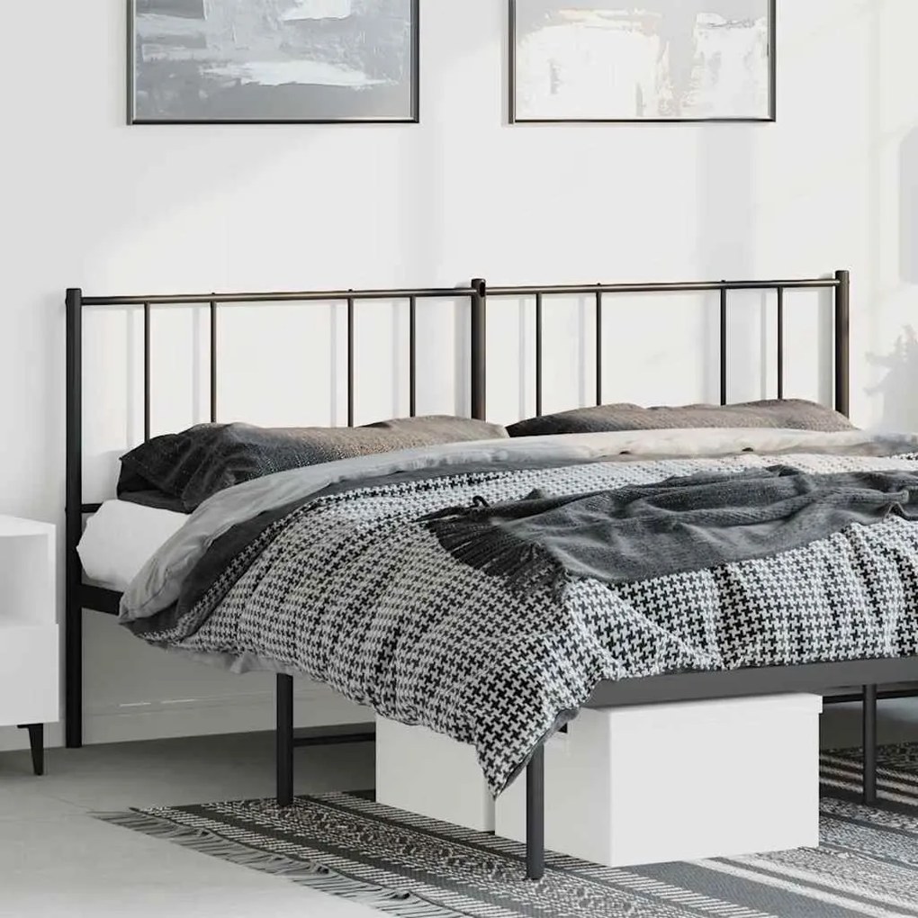 352516 vidaXL Метална табла за глава, черна, 180 см