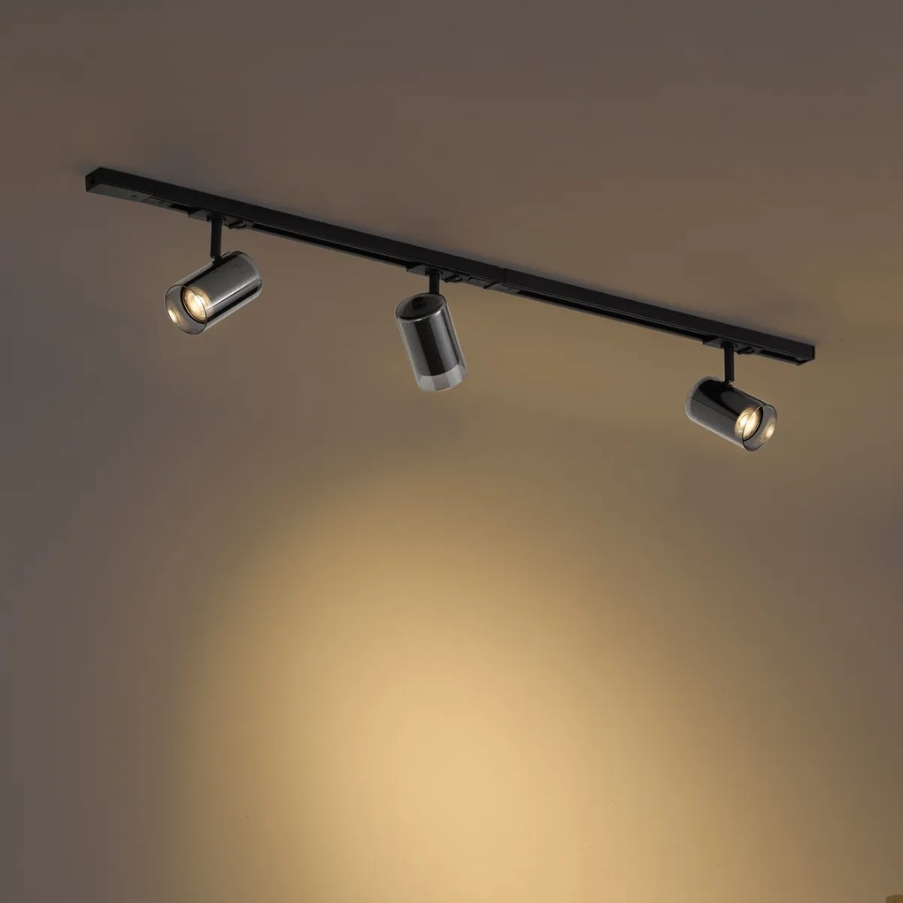 Modern railsysteem zwart met 3 spots 1-fase - Iconic Lloyd