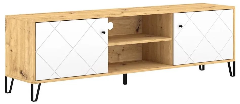 ТВ шкаф SULA дъб artisan/бял