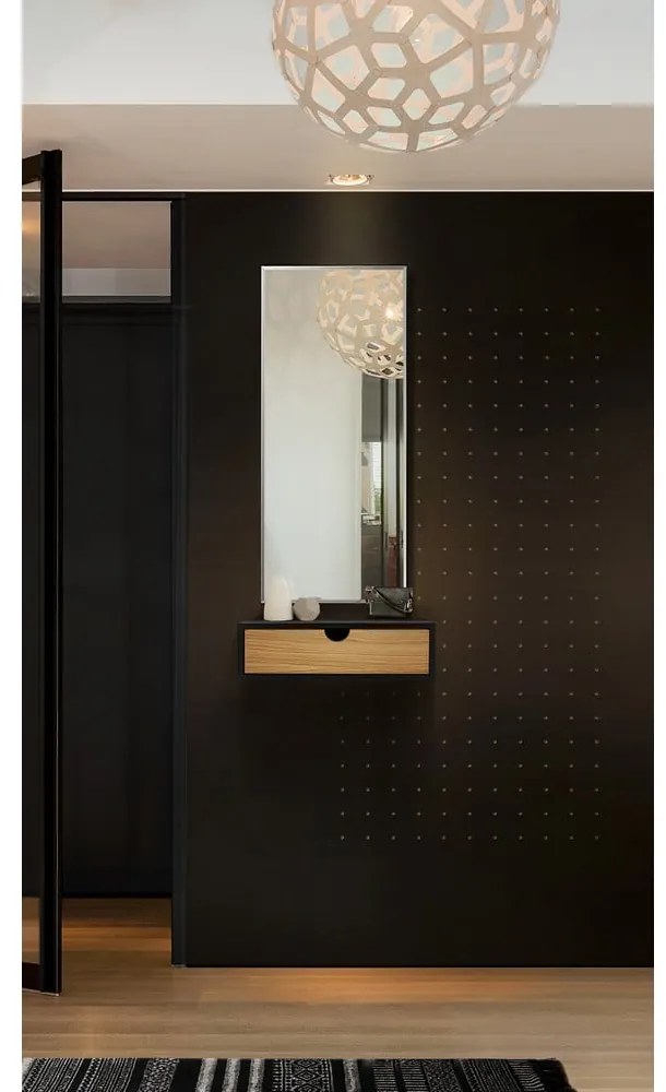 Черно стенно нощно шкафче Farsta - Woodman