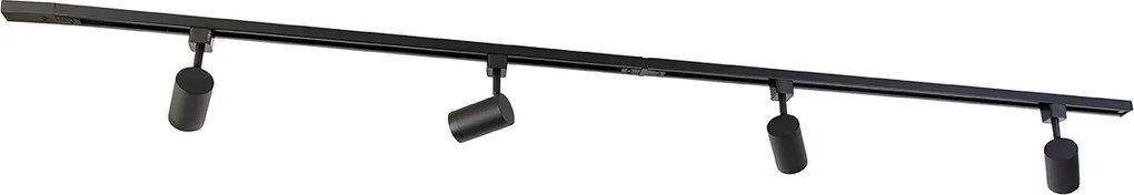 Интелигентна 1-фазова релсова система с 4 WiFi GU10 прожектора черна - Jeana