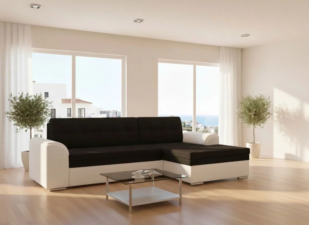 Ъгъл диван Comfort-Right-White - Black