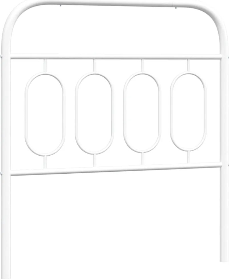 377194 vidaXL Метална резервна табла за легло, бяла, 90 см