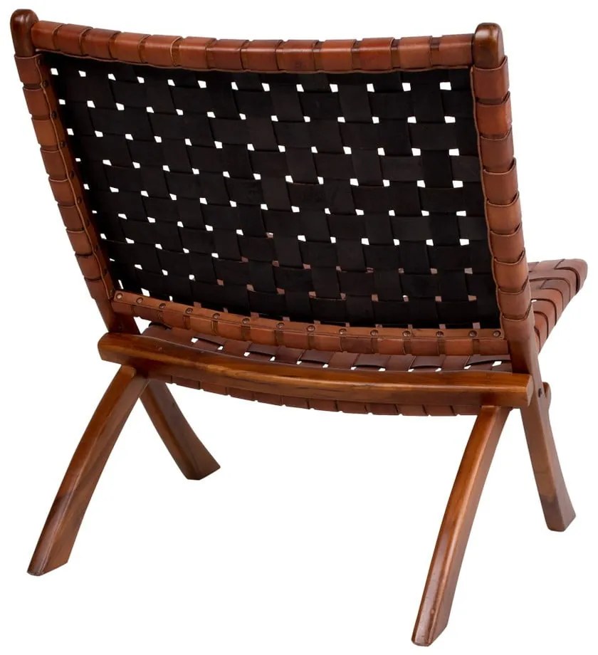 Сгъваем стол от тиково дърво и кожа Montana - House Nordic