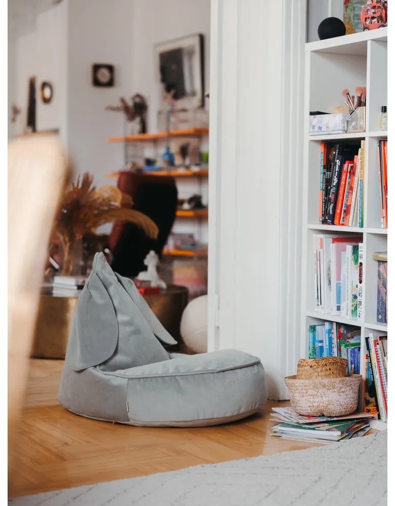 Кадифен детски пуф в цвят мента Bunny – Wigiwama