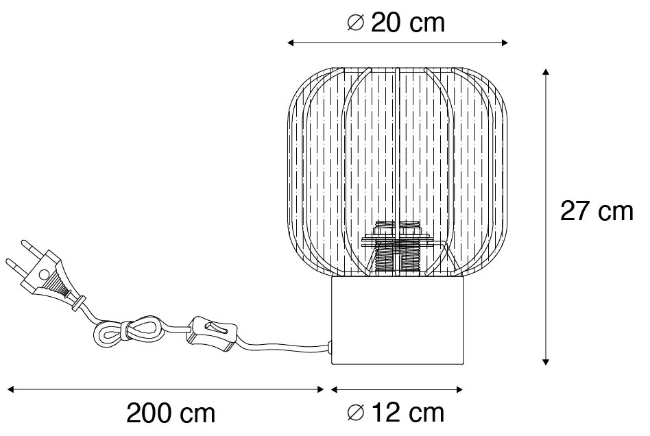 Japandi настолна лампа златиста с бежов абажур - Pluni