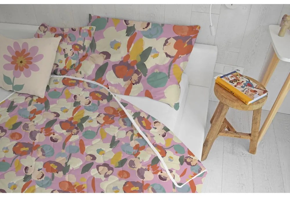 Олекотени одеяло и калъфка за възглавница в комплект от памучен сатен 140x200 cm – Butter Kings