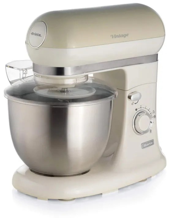 Планетарен миксер Ariete VINTAGE 1588/03, 2400W, 5.5 л, 7 скорости, Пулс, Ретро дизайн, Неплъзгащи се крачета, Бял/Бежов