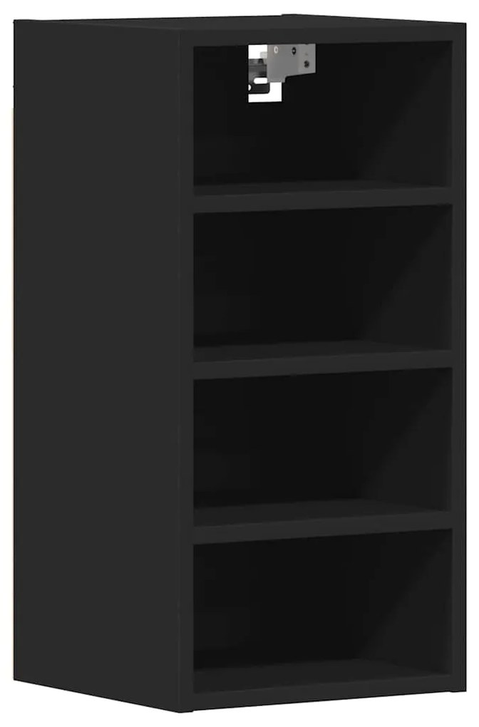 854167 vidaXL Висящ шкаф "Рига", черен, 30x29,5x60 см, инженерно дърво