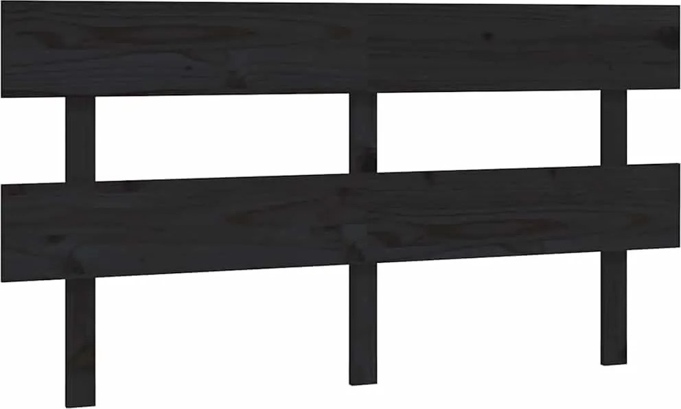 819084 vidaXL Горна табла за легло, черна, 164x3x81 см, бор масив