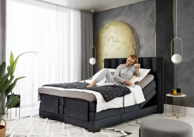 Тапицирано легло Villard с матрак и топ матрак-Sapio milo-160 x 200