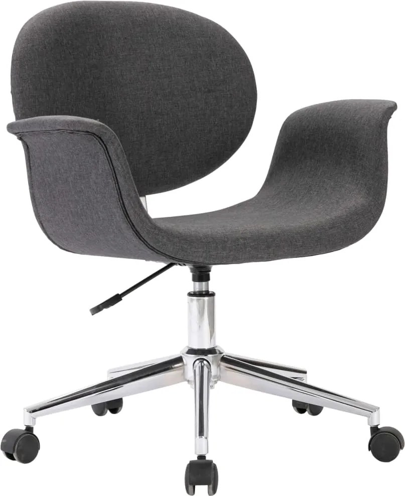 3054827 vidaXL Въртящ се офис стол, сив, текстил