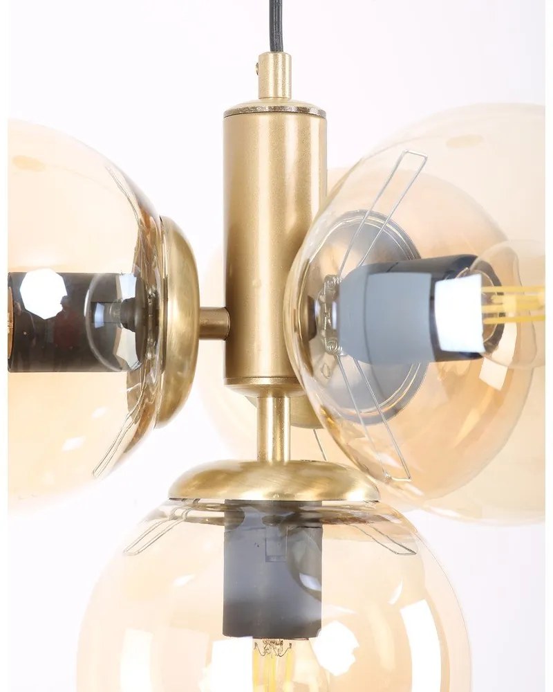 Висяща лампа със стъклен абажур в жълто-златисто ø 15 cm Hector - Squid Lighting