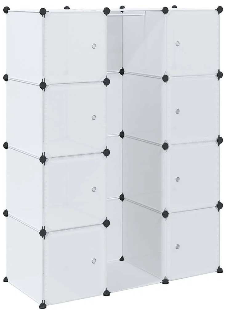 240498 vidaXL Модулен шкаф с 9 отделения, 109x36,5x143 см, бял