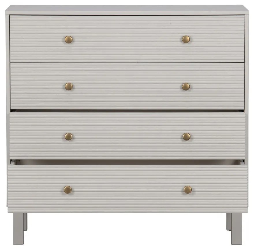 Светлосив нисък скрин от борова дървесина 94x91 cm Madu - WOOOD