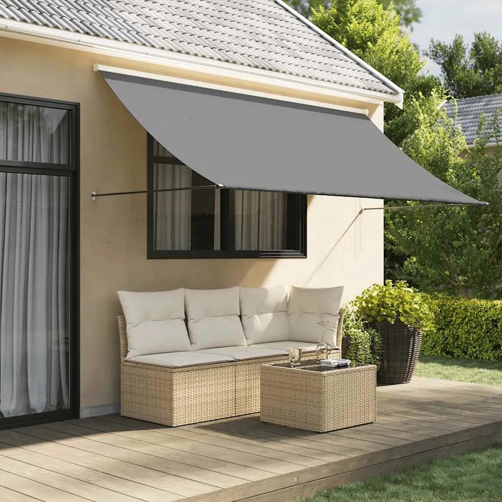368754 vidaXL Прибираща се тента, антрацит, 300x150 см, плат и стомана