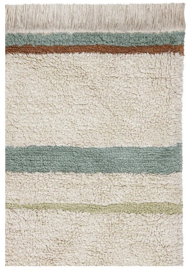 Син и кремав ръчно изработен памучен килим подходящ за пране 90x130 cm Lanes Vintage Blue – Lorena Canals