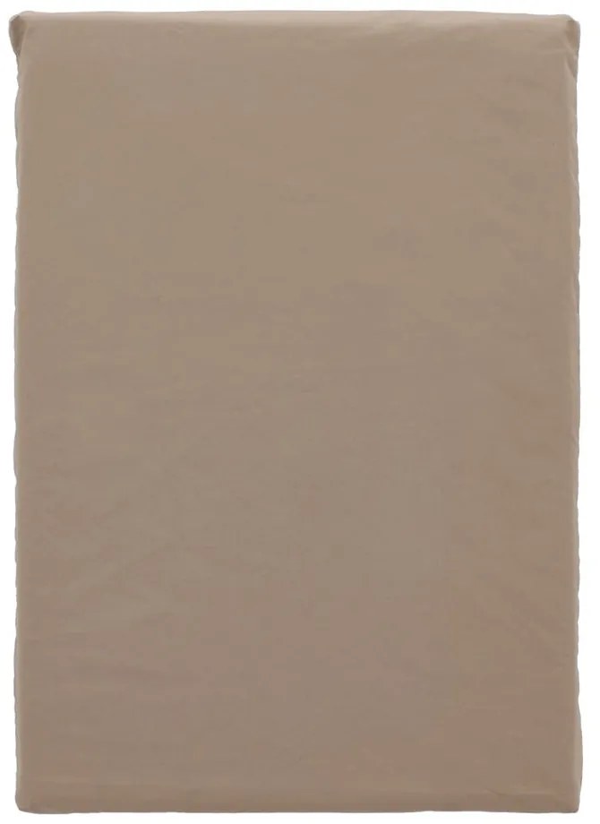 Кафяво удължено спално бельо за двойно легло от памучен перкал 200x220 cm Crisp - Södahl