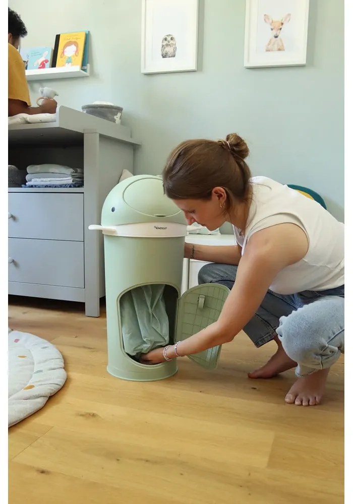 Зелено пластмасово кошче за пелени 25 l Whale – Kindsgut