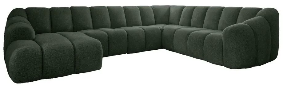 Тъмнозелен ъглов диван (десен ъгъл/U форма) Shell – Miuform