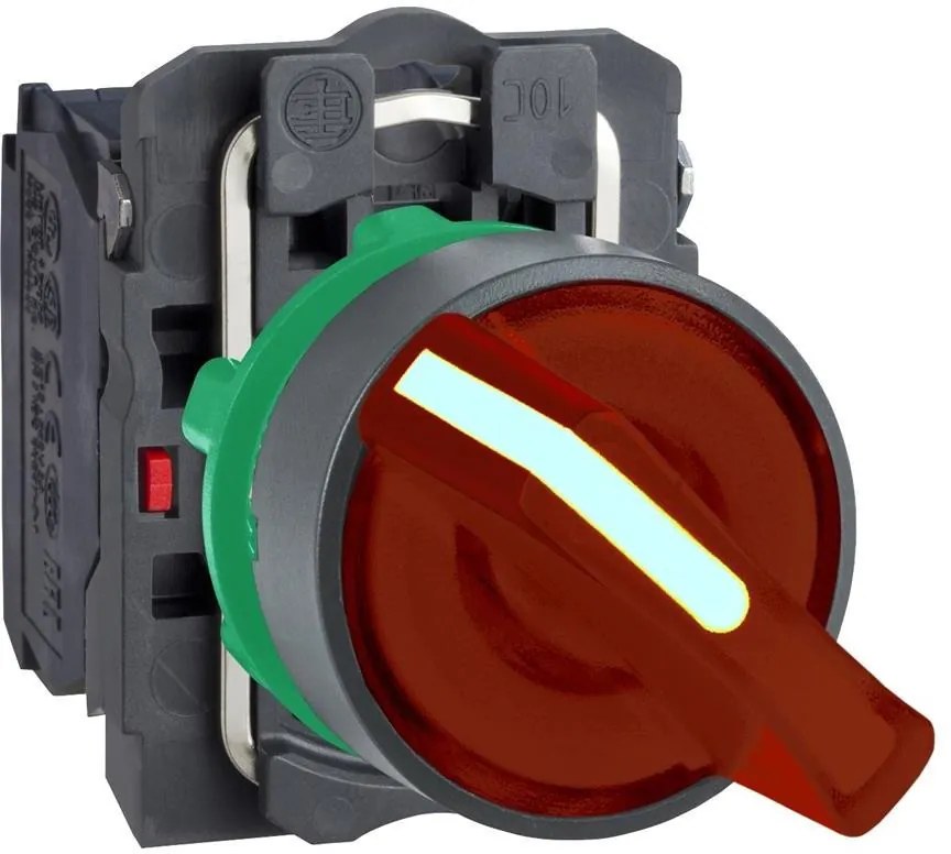 SE Превключвател червен 1-2 1NO-1NC светещ 230...240Vac Ø22mm XB5  - XB5AK124M5