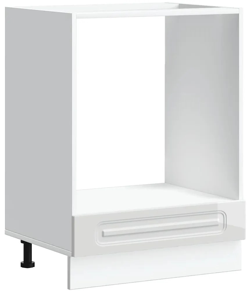 853519 vidaXL Шкаф за фурна, Kalmar, бял гланц, инженерно дърво