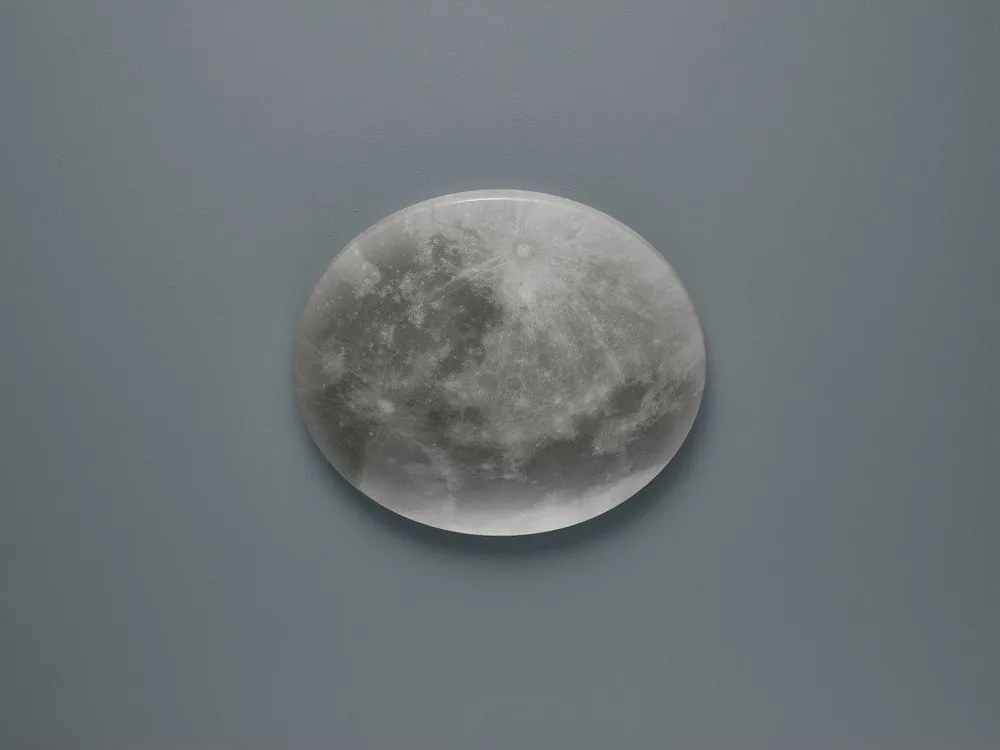 Светлосива LED детска лампа за таван с абажур от акрилно стъкло ø 40 cm Lunar – Trio