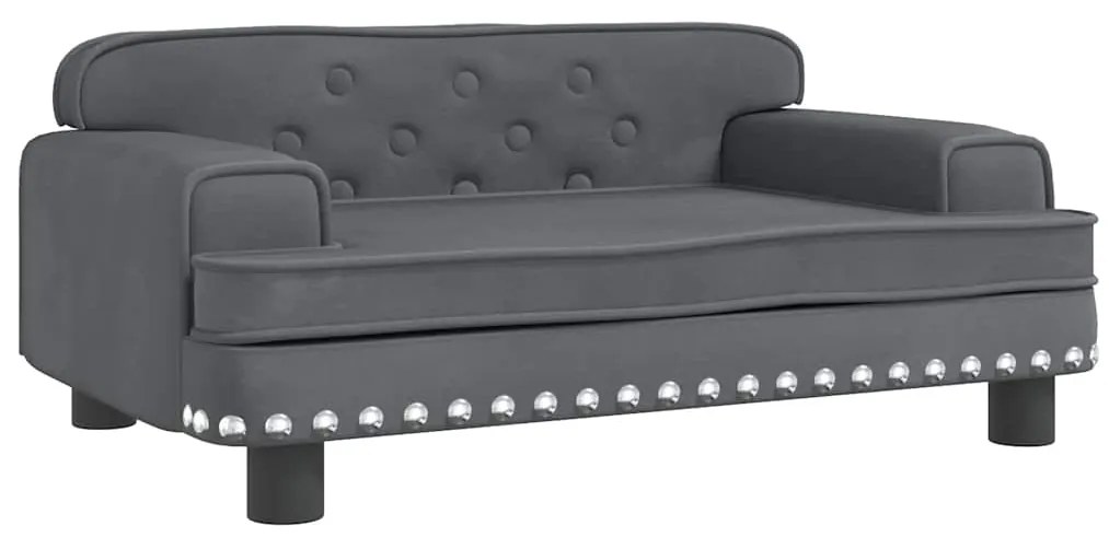 3196295 vidaXL Детски диван, Тъмносив, 70x45x30 см, кадифе