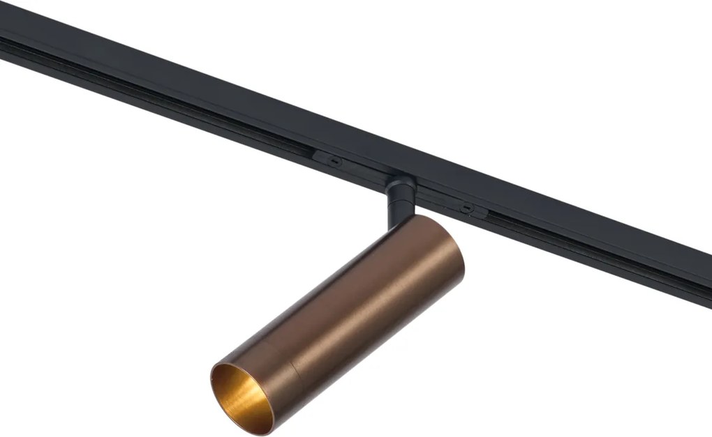 Модерна релсова осветителна система с 6 прожектора и 4 висящи лампи Easylift тъмен бронз 1-фазна - Slimline Uzzy Tira