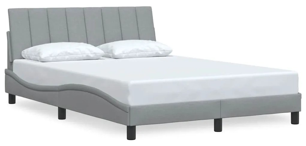 3310384 vidaXL Рамка за легло без матрак Hanko, светлосив, 140x190 см, плат