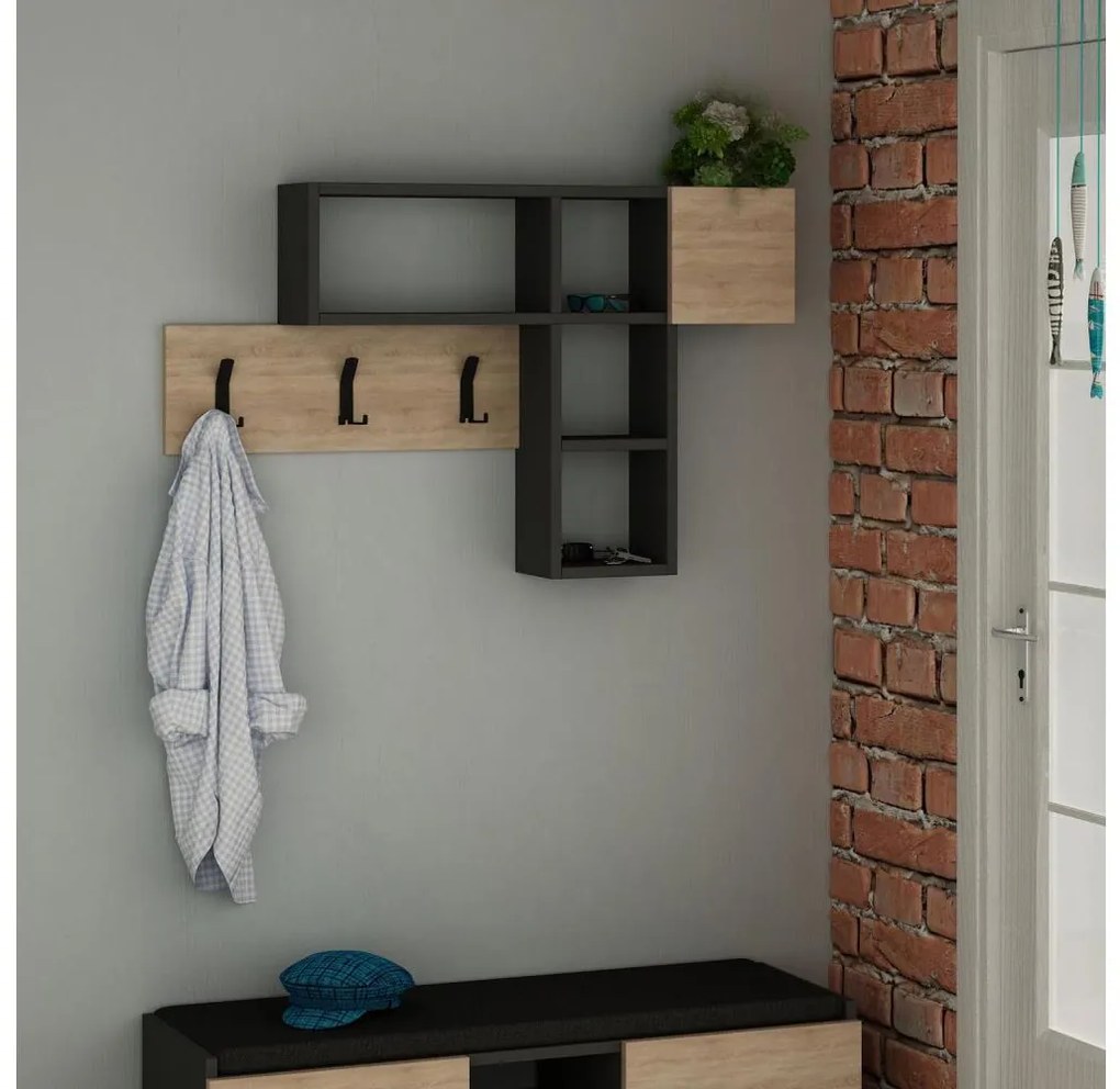 Стенна закачалка с рафт GAME 61x99,5 cm бежово/антрацит