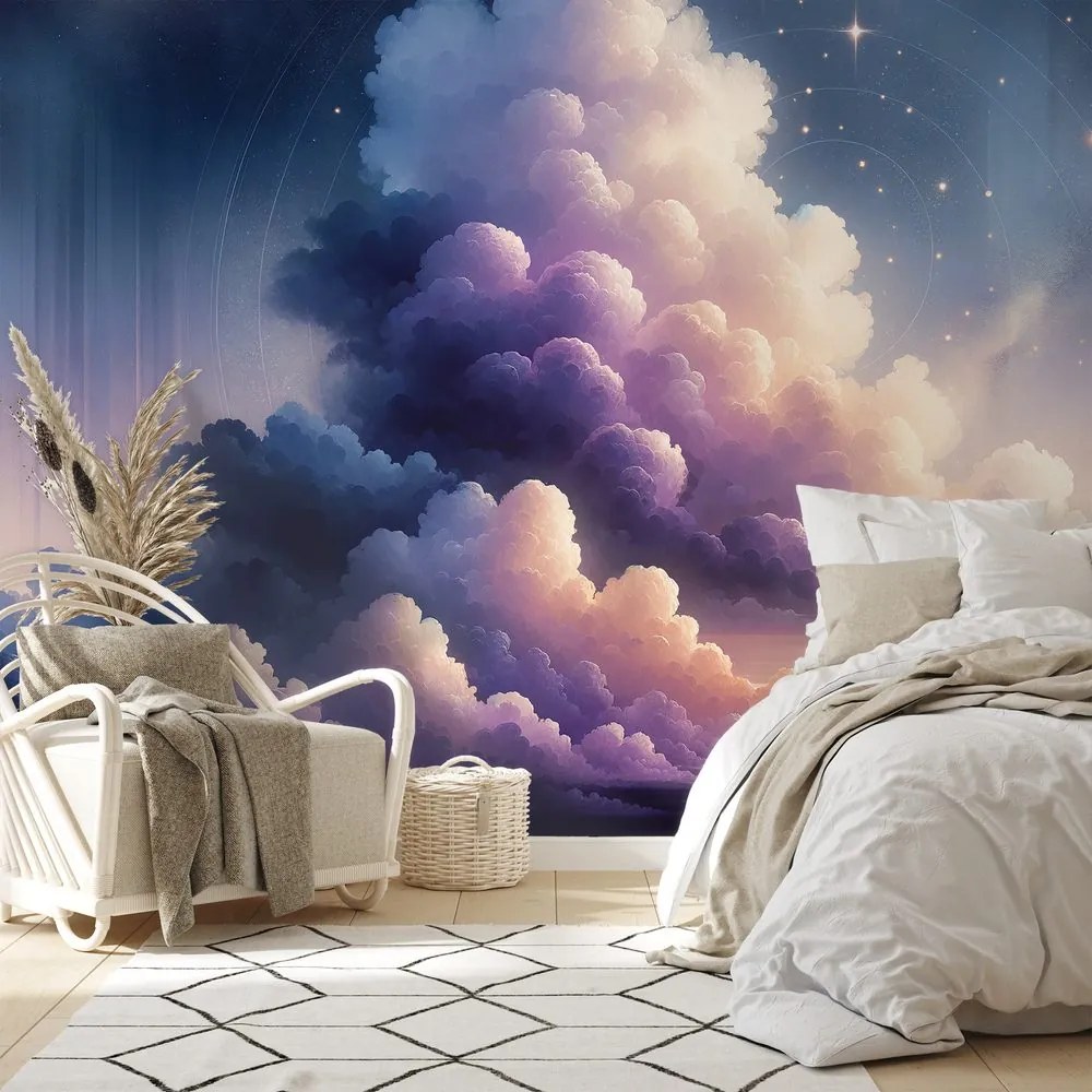 Самозалепващ тапет – Звездно небе над облачен пейзаж