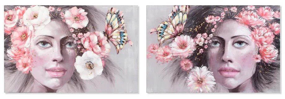 Картина DKD Home Decor Girl Пластно (2 pcs) (120 x 3 x 80 cm)