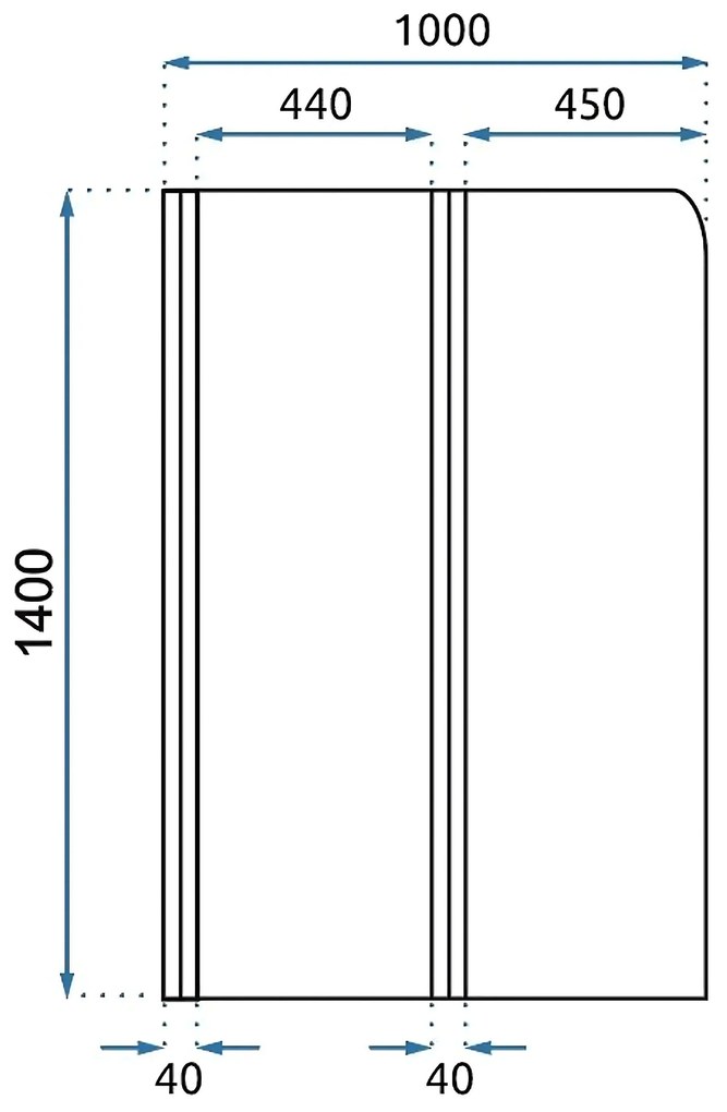 Параван подвижен за вана Rea Agat-2 100 Brush Copper
