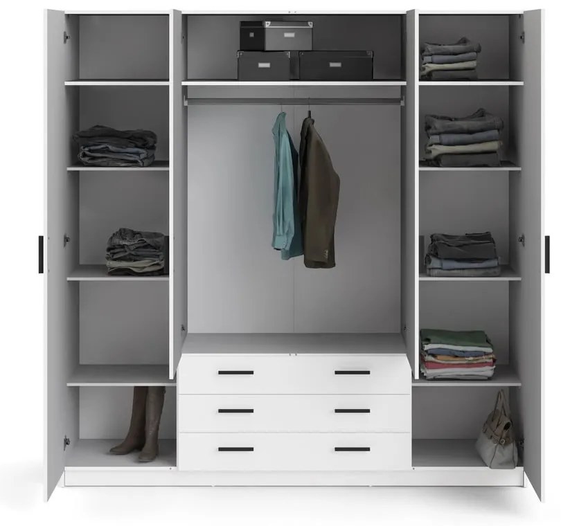 Бял гардероб 196x200 cm Sprint – Tvilum