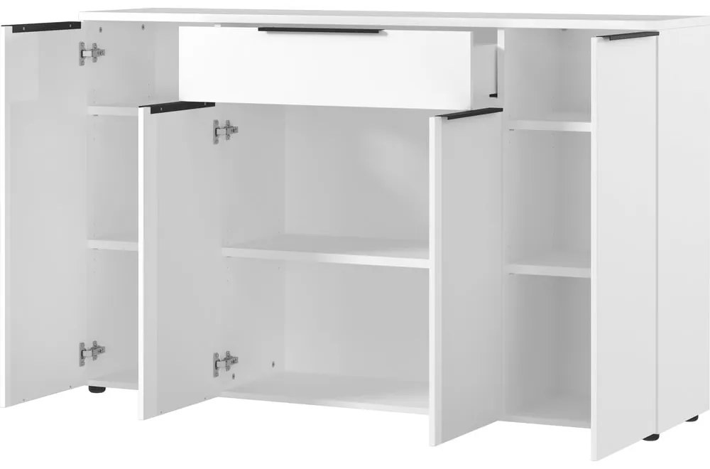 Бял нисък скрин 161x101 cm Mailand - Germania