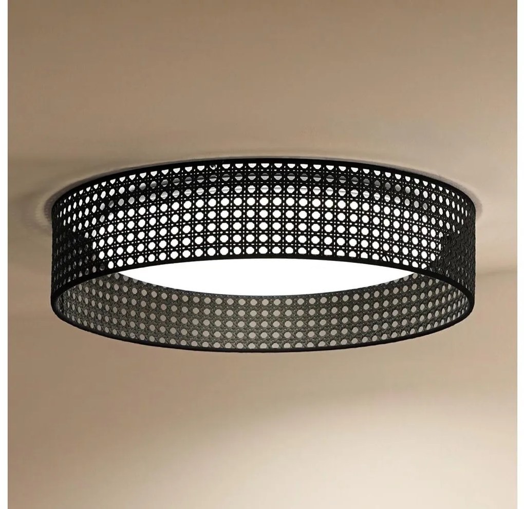 Duolla - LED Плафониера ROLLER RATTAN LED/24W/230V Ø 45 см черен