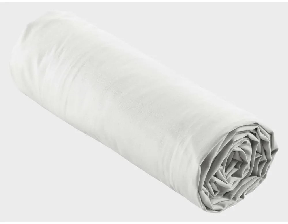 Бял еластичен чаршаф от памук перкал 160x200 cm Percaline – douceur d'intérieur