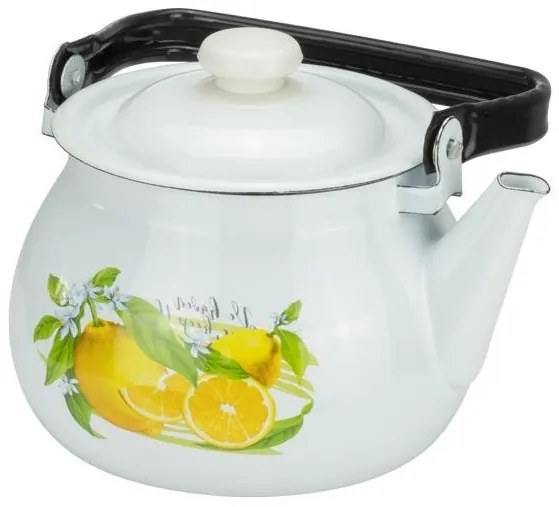 Horecano - Емайлиран чайник 2,5л "ЛИМОН" Н-(I2710/2whtLem)