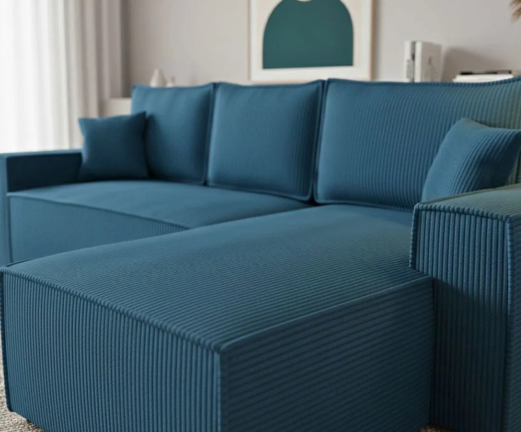 Ъглов диван Malaga mini I-Petrol-Right