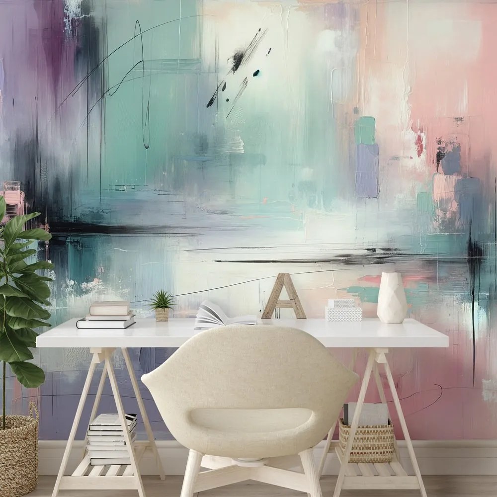 Самозалепващ тапет – Пастелни абстрактни четки