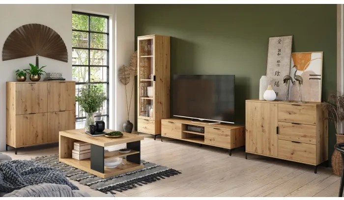 Витрина ЛАНА W-50 Artisan Oak - ШКАФ С 1 ВРАТА С ЧЕКМЕДЖЕ