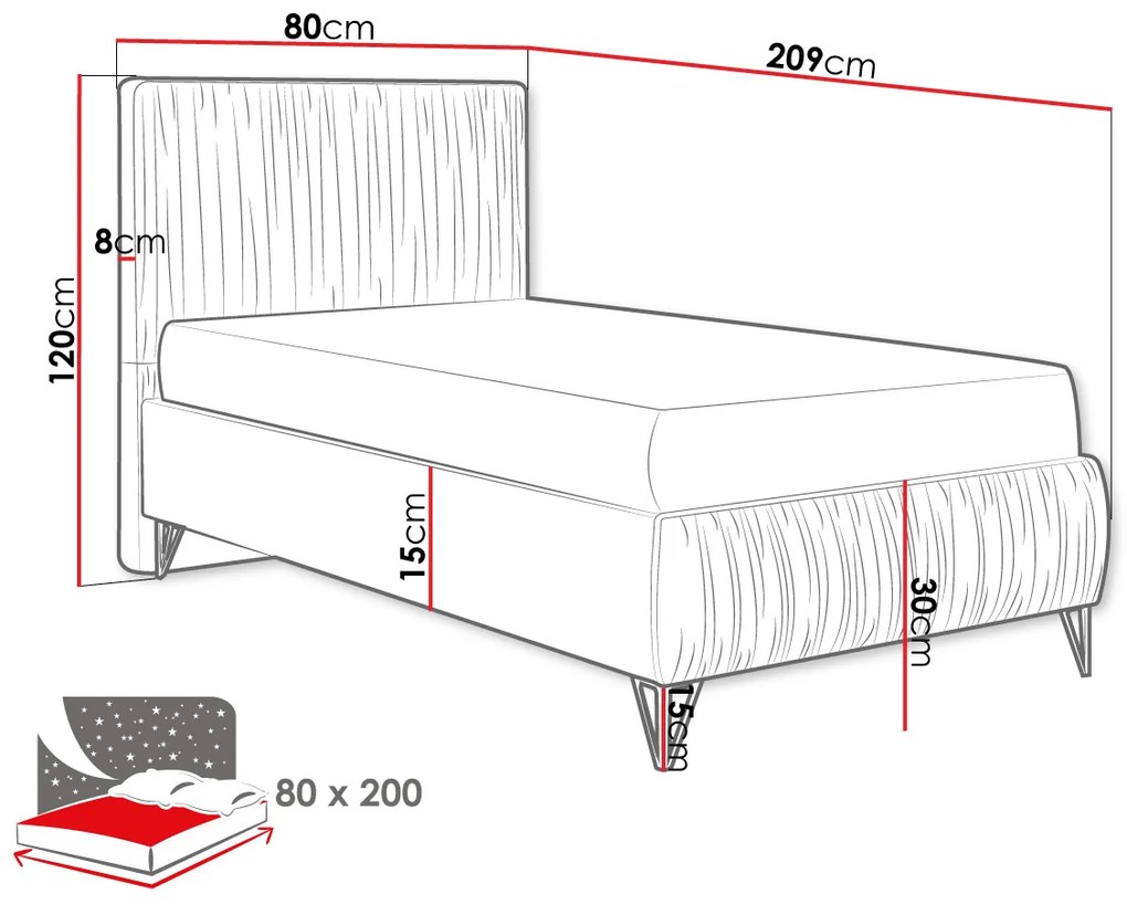 Тапицирано легло Mars mini-Somon-90 x 200