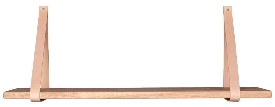 Дървен рафт с кожени дръжки , 120 x 20 cm Forno - House Nordic