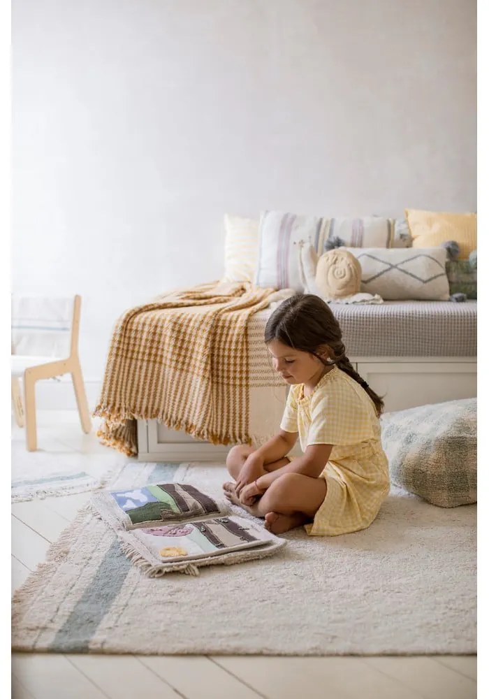 Син и кремав ръчно изработен памучен килим подходящ за пране 140x200 cm Gastro Vintage Blue – Lorena Canals