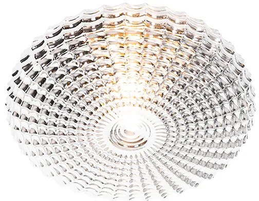 Класическа таванна лампа черна с димно стъкло 35 см IP44 - Nohmi